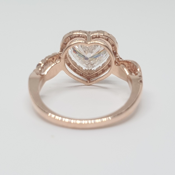 2 Carat Heart Cut Moissanite Bridal Ring Set - Picture 6 of 11